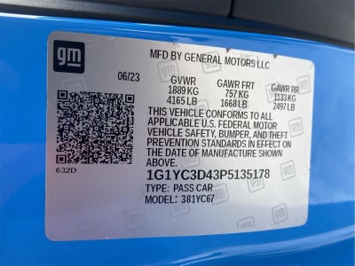 2023 Chevrolet Corvette Convertible Z51 3LT 3LT