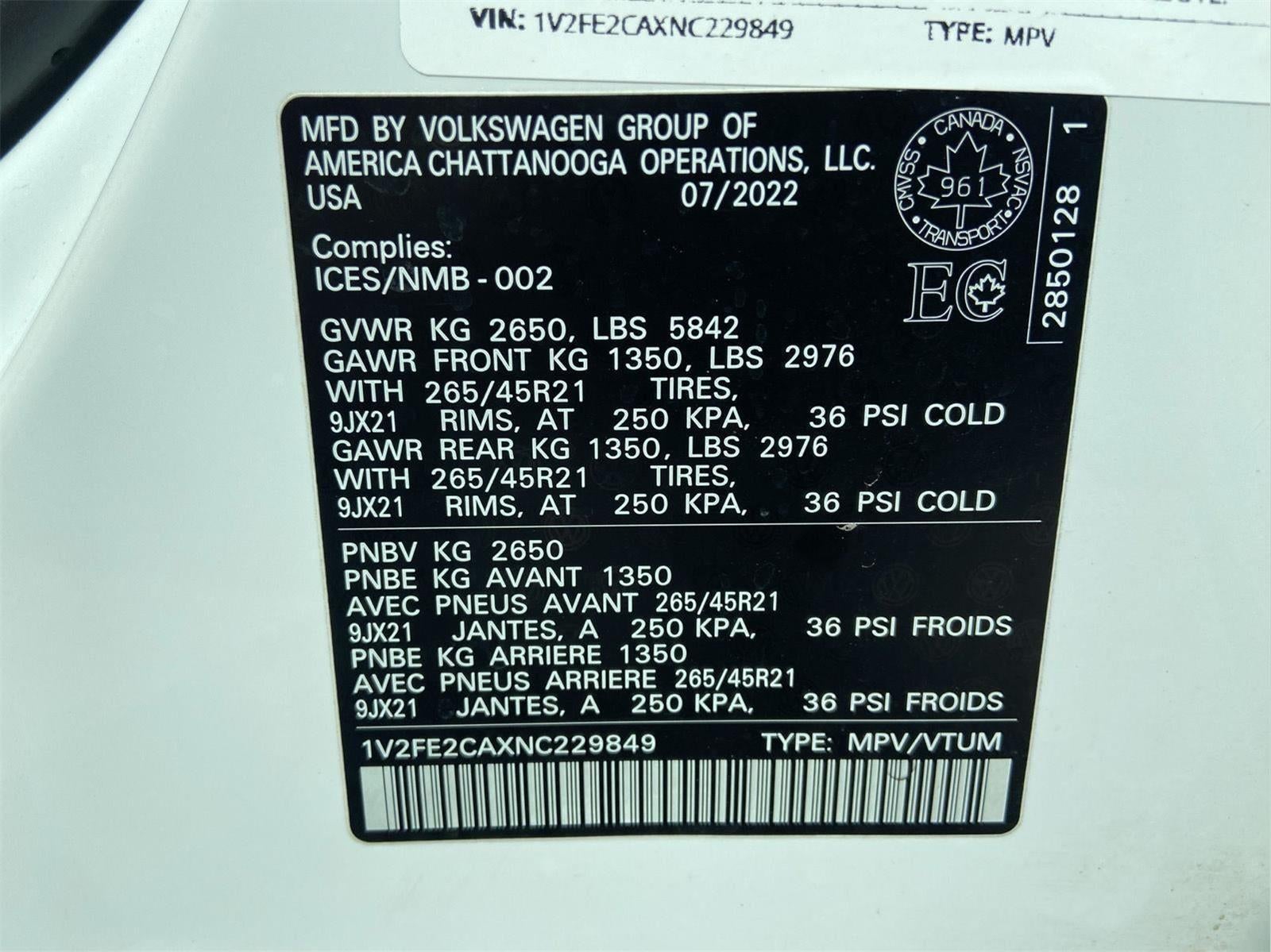 2022 Volkswagen Atlas Cross Sport 3.6L V6 SEL Premium R-Line