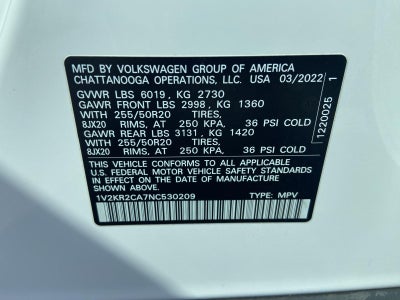 2022 Volkswagen Atlas 3.6L V6 SE w/Technology