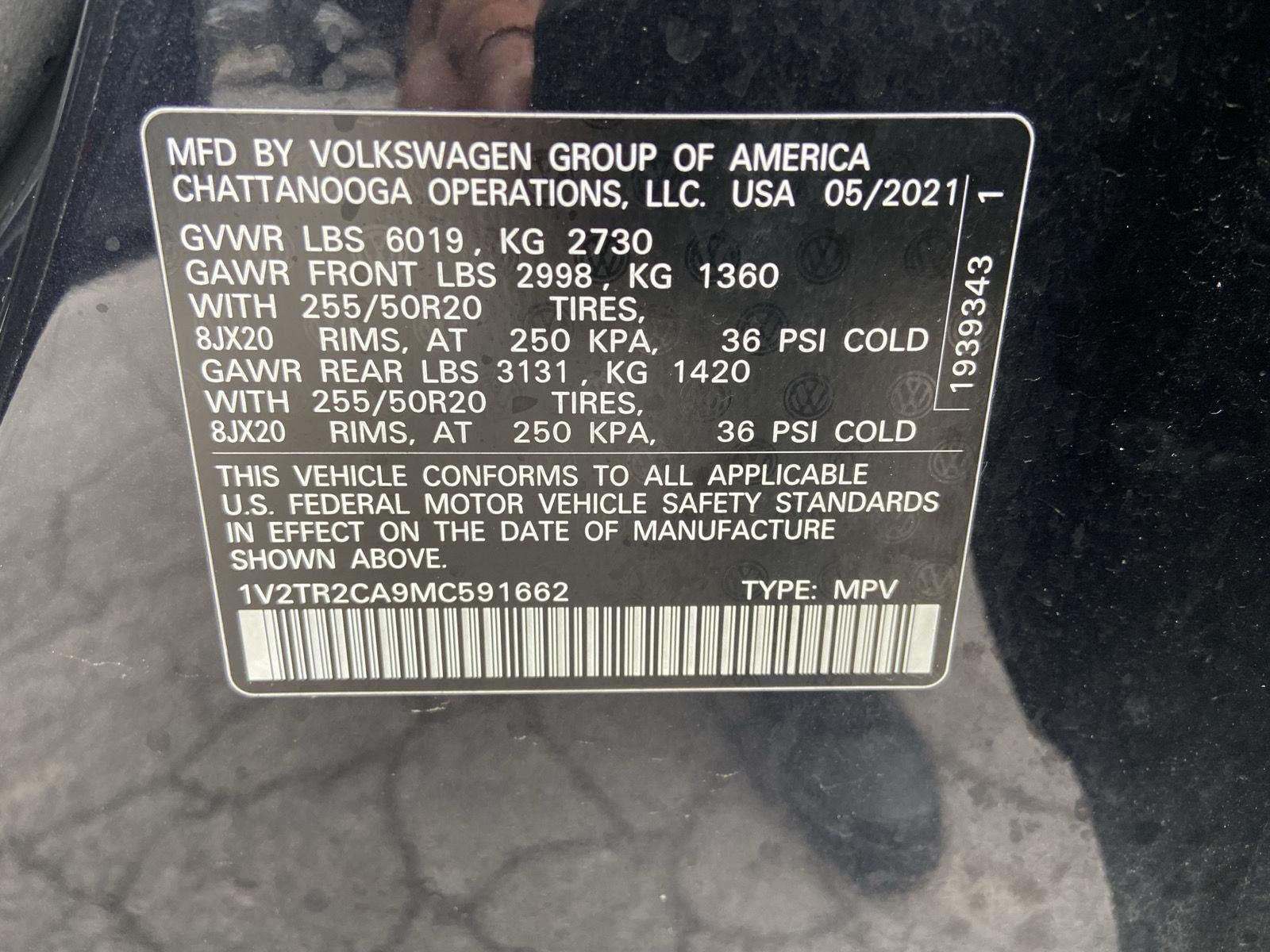 2021 Volkswagen Atlas 3.6L V6 SEL Premium