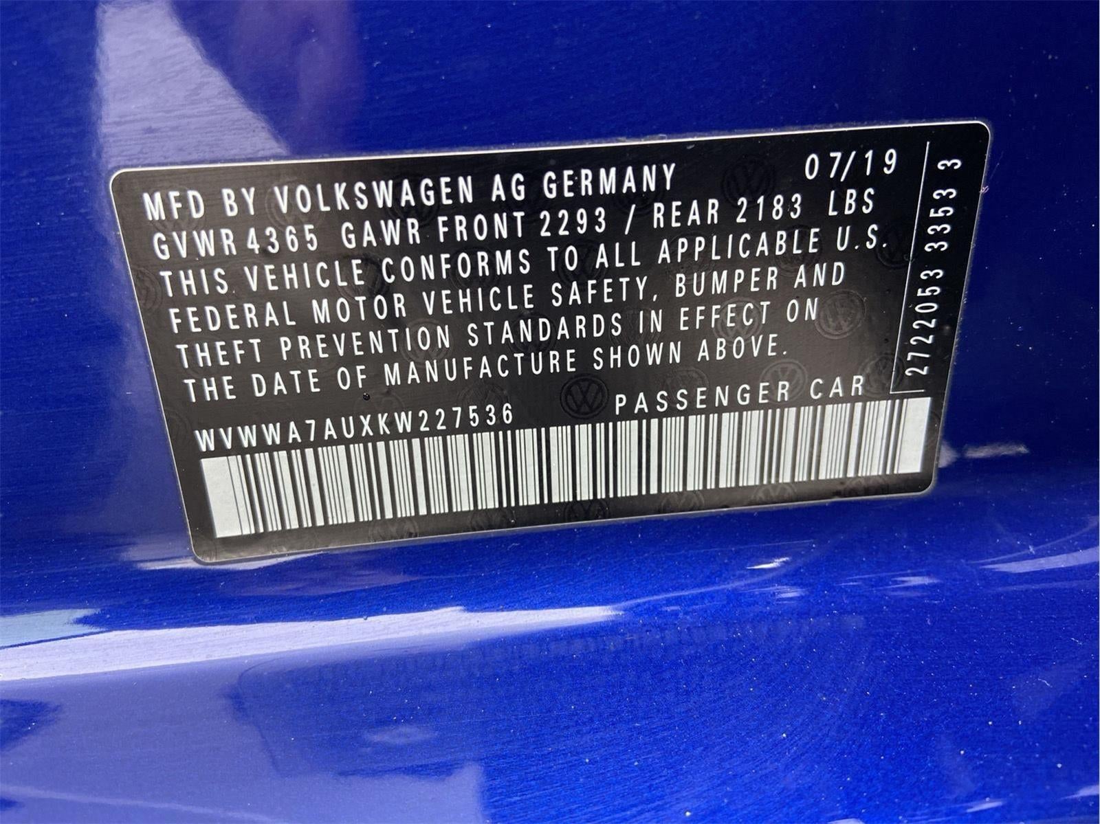 2019 Volkswagen Golf R 2.0T Manual w/DCC/Nav